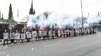 Protestation devant l’ambassade des États-Unis contre le barbarisme et la répression aux États-Unis